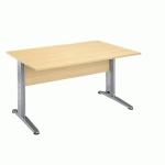 BUREAU DROIT ALTYS L 120 X P 80 CM CM PLATEAU HÊTRE PIÉTEMENT L MÉTAL ALUMINIUM