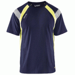 T-SHIRT MARINE/JAUNE FLUORESCENT TAILLE L - 333210308833L - MANUTAN COLLECTIVITÉS