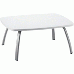 TABLE BASSE 80X60 CM PIET.ALU PLATEAU BLANC