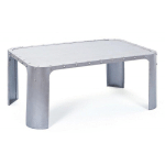 PEGANE - TABLE BASSE COLORIS ARGENT EN MÉTAL, 110 X 70 X 45 CM