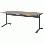 TABLE MALIBU 180X80 T5 DL STRA ALAISÉ GRIS U727/GRIS 7016