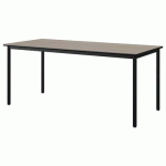 TABLE MALIBU 180X80 T6 4P ST ANTIB CHÊNE 1146/NOIR NOIR 9005 - MANUTAN EXPERT