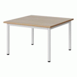 TABLE MALIBU 80X80CM T1 4P STRA ALAISÉ ACACIA/BLC 9016