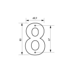 THIRARD - PLAQUE SIGNALÉTIQUE CHIFFRE 8 HAUTEUR 80MM NOIR À VISSER