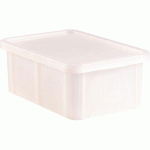 BACS DE COULEUR POUR HACCP AVEC COUVERCLE 600X400 HAUTEUR 33 CM 55 BLANC