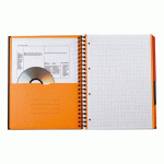 CAHIER SPIRALE FILINGBOOK OXFORD INTERNATIONAL A+ 23,3 X 29,8 CM - PERFORÉ 4 TROUS - PETITS CARREAUX - 200 PAGES