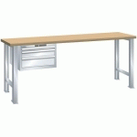 ÉTABLIS GRIS CLAIR 2000X800X850 CAP. 500KG ET 3 TIR. 75KG - LISTA