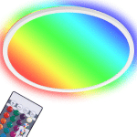 PANNEAU LED RGB BRILONER LEUCHTEN SLIM, 15 W, 1850 LM, IP20, BLANC, PLASTIQUE, VARIATEUR, AVEC TÉLÉCOMMANDE, Ø 29,3 CM