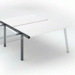 PÔLE DE 2 BUREAUX DROITS BLANC L 140 X P 80 CM, PIÉTEMENT MÉTAL ANTHRACITE - ARCH - ELÉMENT SUIVANT