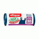 SAC POUBELLE 30 LITRES AVEC POIGNÉES ULTRA-RÉSISTANT ALFAPAC BLEU - 45 SACS