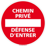 SIGNALETIQUE.BIZ FRANCE - PANNEAU DE SIGNALISATION ALU. PANNEAU INTERDICTION. PANNEAU PARKING, PANNEAU D'INFORMATION ALUMINIUM 2 MM - CHEMIN PRIVÉ