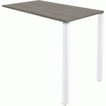 TABLE LOUNGE 2 PIEDS L80 X P80 X H105 CHÊNE GRIS / BLANC