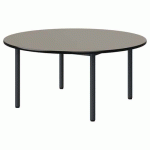 TABLE MALIBU Ø 120 T2 4P STRA GRIS U727/NOIR GRIS 7016