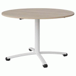 TABLE MALIBU Ø 120 T6 PC STRA ABS ACACIA/BLC 9016 - MANUTAN EXPERT