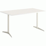 TABLE TAMARIS 120 X 80 PL.BLANC/BLANC PIET.BLANC/TRANSP. - CLEN