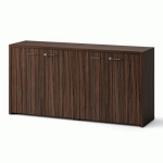 ARMOIRE BASSE XENNON PORTES BATTANTES H.86 X L.172 CM - NOIR ÉBÈNE