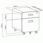 CAISSON MOBILE, 2 TIROIRS, NOIR