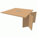 EXTENSION 140 X 140 CM POUR TABLE OVALE + 1 BOÎTIER ÉLECTRIQUE HÊTRE