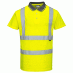 LOT DE 2 - PORTWEST S477 POLO HI-VIS MANCHES COURTES JAUNE - TAILLE 6XL