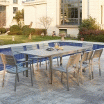 TABLE DE JARDIN EXTENSIBLE 8 PLACES MEZZANE - GREY