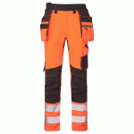 PORTWEST DX454 PANTALON DX4 HAUTE-VISIBILITÉ AVEC POCHES FLOTTANTES DÉMONTABLES ORANGE/NOIR - TAILLE 44 - STANDARD