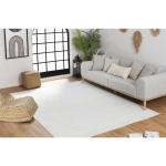 SURYA - TAPIS EN RELIEF TAPIS EXTERIEUR TERRASSE SALON CUISINE MOTIF VAGUES SCANDINAVE BLANC 160 X 220 CM