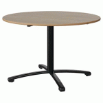 TABLE MALIBU Ø 120 T6 PC STRA ALAISÉ CHÊNE 1146/NOIR 9005 - MANUTAN EXPERT