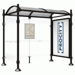 ABRI BUS PROVINCE 2.50 M VITRINE 1 BARD. LAT. INOX NOIR 9005 - PROCITY