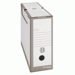 LOT DE 20 - BOÎTE ARCHIVES CARTON BRUNEAU - DOS 10 CM - HAUTE RÉSISTANCE - COULEURS ASSORTIES