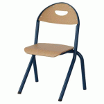 CHAISE MALIBU AST - T2 - ASS/DOS HÊTRE / ALU BLEU 5005 - MANUTAN EXPERT