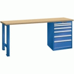 ÉTABLIS BLEU SÉCU. 2000X700X890 CAP. 800KG ET 6 TIR. 75KG - LISTA