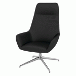 FAUTEUIL CITY DOS HAUT APP-TÊTE PIED ALU ENDUIT PVC NOIR - QUADRIFOGLIO