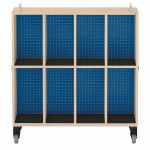 MEUBLE BAS SHIFT+ LANDSCAPE MÉLA POUR CARTABLES 8 CASES - ÉRABLE - BLEU SAPHIR - MANUTAN COLLECTIVITÉS