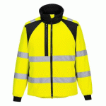 PORTWEST CD875 VESTE SOFTSHELL HAUTE VISIBILITÉ ECO WX2 (2 COUCHES) JAUNE/NOIR - TAILLE M