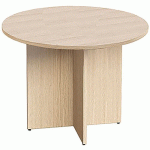 TABLE DE RÉUNION RONDE VISUAL - PIEDS CROIX - 100CM - CHÊNE - ARTARREDI