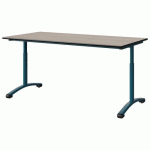 TABLE MALIBU 160X80 T3/T6 DL ST ACACIA/NOIR BLEU 5025 - MANUTAN EXPERT