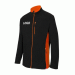 VESTE POLAIRE BICOLORE MIXTE PUBLICITAIRE VELILLA NOIR/ORANGE - MARQUAGE BRODERIE
