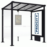 ABRI BUS MILAN 2.50 M 1 CAISSON 1 BARDAGE LAT. NOIR 9005 - PROCITY