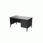 BUREAU 1/2 MIN L160 NOIR AVEC CAISSON 2T CONFORT 2 - ROBBERECHTS