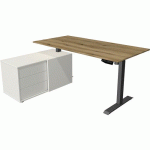 BUREAU RÉGLABLE AVEC RANGEMENT MOVE 1 - ANTHRACITE - CHÊNE - KERKMANN