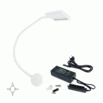 LAMPE BRAS FLEXIBLE - LED - DÉTECTEUR TACTILE - 2 USB - BLANC - KUMA EMUCA