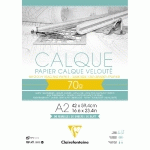 PAPIER CALQUE BLOC COLLÉ 50F A2 70/75G - TRANSPARENT - LOT DE 2