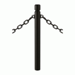 POTELET AGGLO Ø 76 MM À CHAINES 2 ANNEAUX - ZINC NOIR 9005 - PROCITY