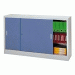 ARMOIRE PORTE COULISSANTE 200X160CM GRIS
