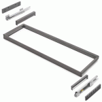 CADRE AVEC GLISSIÈRES SORTIE TOTALE POUR ARMOIRE QUARTZ - TITANE - 837 - 863 MM EMUCA