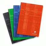 LOT DE 5 - CAHIER BROCHURE DOS TOILÉ A4 72 FEUILLES GRANDS CARREAUX COULEUR ALÉATOIRE