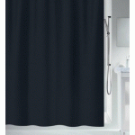 RIDEAU DE DOUCHE - 180 X 200 CM - NOIR - POLYESTER - PRIMO SPIRELLA