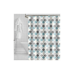 RIDEAU DE DOUCHE EN POLYESTER BLEU - SALLE DE BAIN, RIDEAU DE DOUCHE À IMPRESSION GÉOMÉTRIQUE AVEC MOTIF TRÈFLE À QUATRE FEUILLES, RIDEAU DE DOUCHE