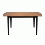 TABLE DE REPAS 160 X 90 CM PLAQUÉ NOYER ET PIEDS NOIR - DENISE 2283