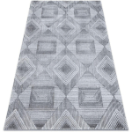 TAPIS STRUCTURAL SIERRA G5011 TISSÉ À PLAT GRIS / NOIR - GÉOMÉTRIQUE, DIAMANTS GREY 140X190 CM